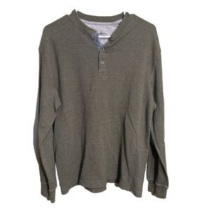 Eddie Bauer Green Sweater‎ Button Snaps, Large Men’s​